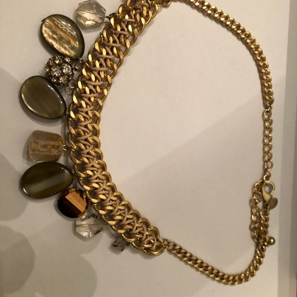 CHICO’S Necklace Fina Bib Gold Tone